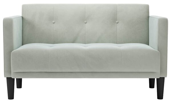 Világosszürke bársony loveseat kanapé 111 cm