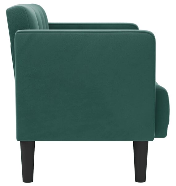 Sötétzöld bársony loveseat kanapé 111 cm