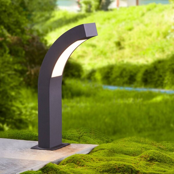 Lucande LED állványlámpa Lennik, 40 cm, antracit, fém, Fekete, Alumínium, Modern