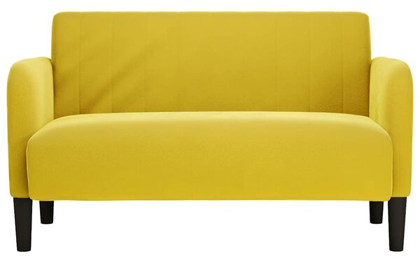 Sárga bársony loveseat kanapé 109 cm