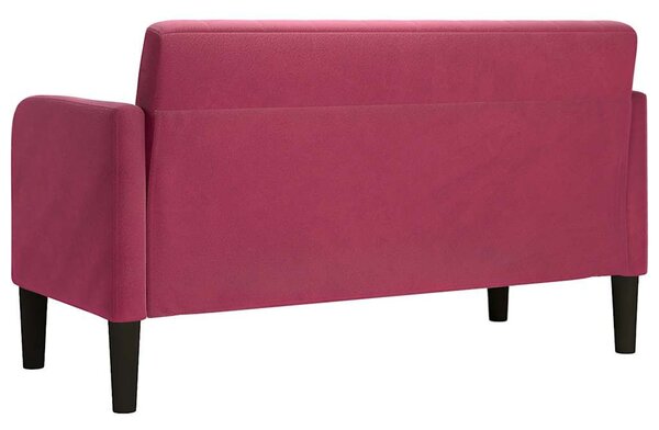 Bordó bársony loveseat kanapé 109 cm