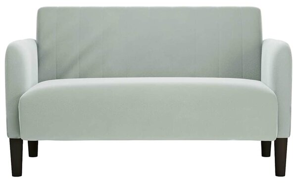 Világosszürke bársony loveseat kanapé 109 cm