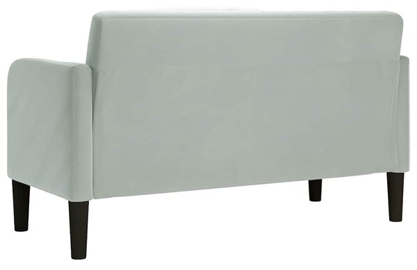 Világosszürke bársony loveseat kanapé 109 cm