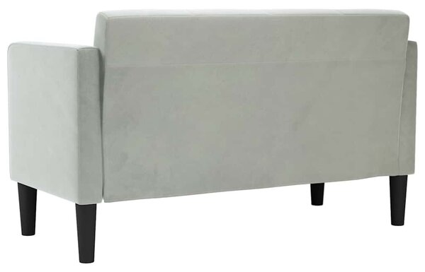 Világosszürke bársony loveseat kanapé 111 cm
