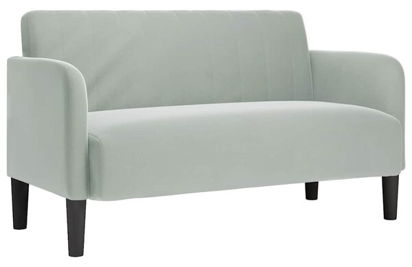 Világosszürke bársony loveseat kanapé 109 cm