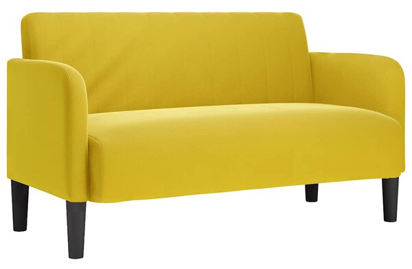 Sárga bársony loveseat kanapé 109 cm