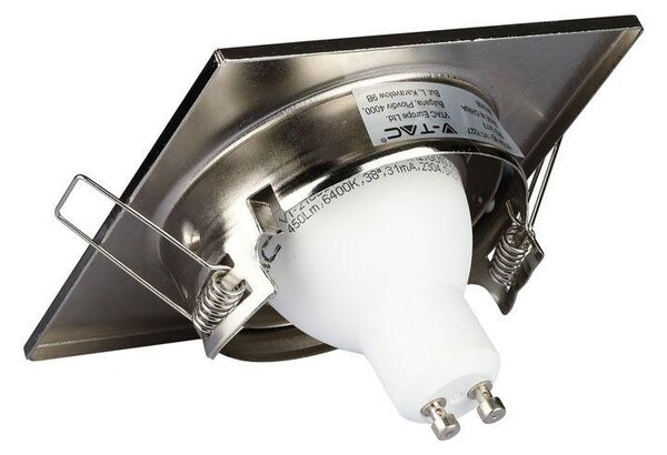 V-TAC GU10 LED spot lámpa keret, matt króm billenthető lámpatest - SKU 3473
