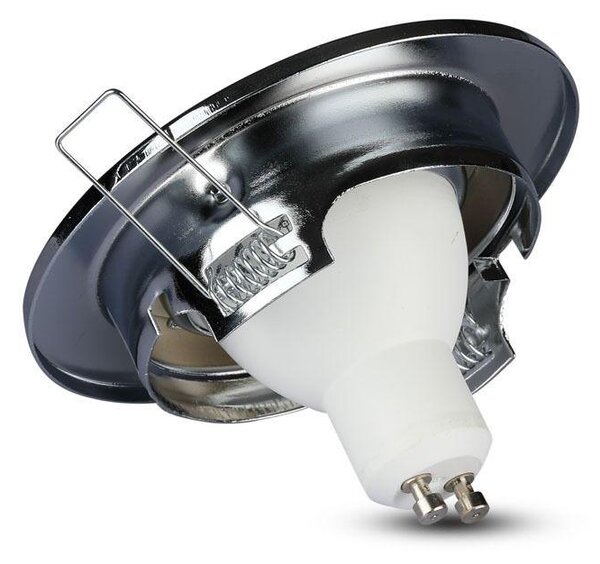 V-TAC GU10 LED spot lámpa keret, króm billenthető lámpatest - SKU 3471