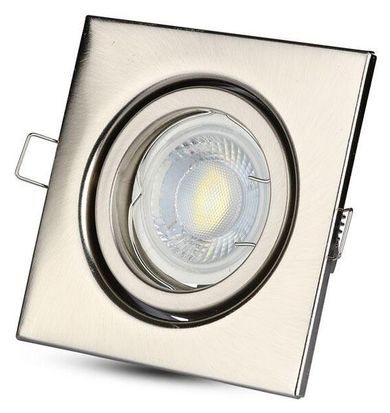 V-TAC GU10 LED spot lámpa keret, matt króm billenthető lámpatest - SKU 3473