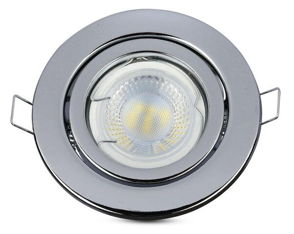 V-TAC GU10 LED spot lámpa keret, króm billenthető lámpatest - SKU 3471