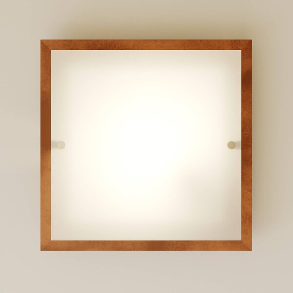 Envostar Kerio mennyezeti lámpa 35x35cm fenyő rusztikus, dimmelhető, Sötét fa, Nappali / Étkező, Fa, Modern