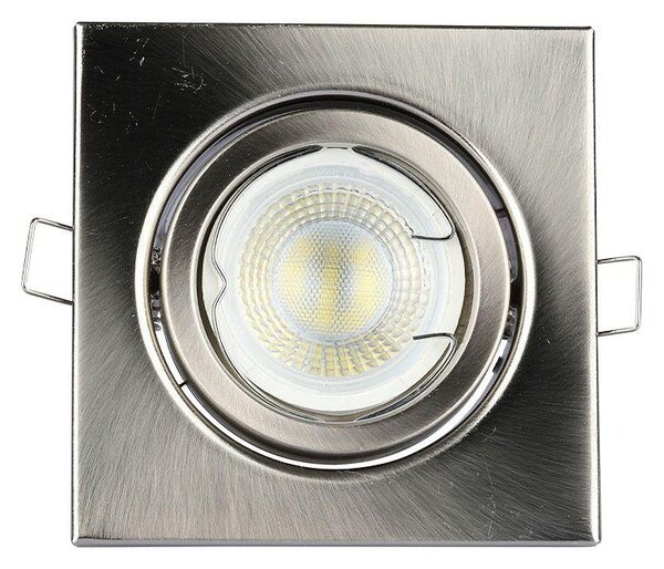 V-TAC GU10 LED spot lámpa keret, matt króm billenthető lámpatest - SKU 3473