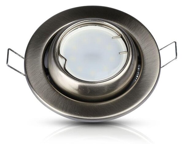 V-TAC GU10 LED spot lámpa keret, matt króm billenthető lámpatest - SKU 3594