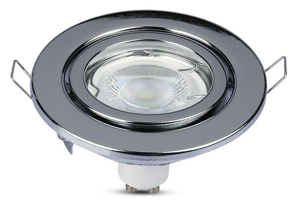 V-TAC GU10 LED spot lámpa keret, króm billenthető lámpatest - SKU 3471