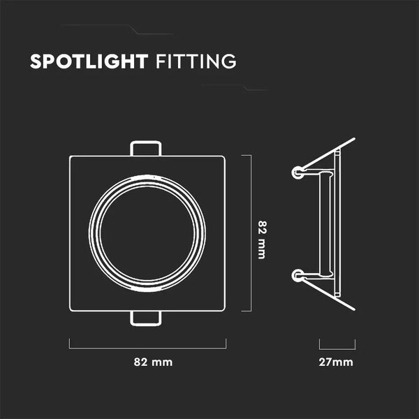 V-TAC GU10 LED spot lámpa keret, matt króm billenthető, dönthető lámpatest - SKU 8942