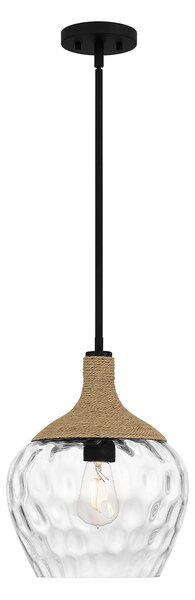 Quoizel modern boho függeszték royer matt fekete átlátszó elsqz-royer-1p-mbk