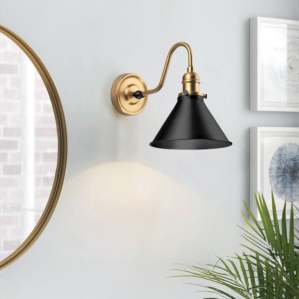 Elstead lighting vintage fali lámpa provence fekete sárgaréz elspv1-ab-mb