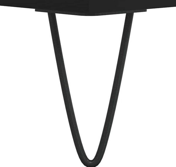 Fekete szerelt fa dohányzóasztal 90x44,5x45 cm