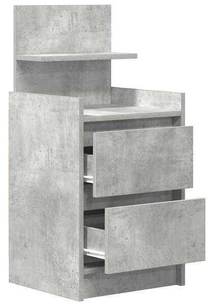 Betonszürke éjjeliszekrény 2 fiókkal 38x34x80 cm