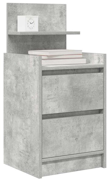 Betonszürke éjjeliszekrény 2 fiókkal 38x34x80 cm