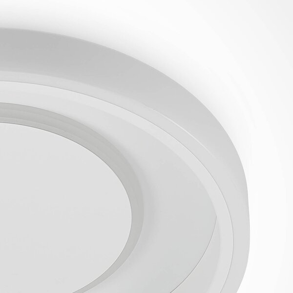 Lindby LED mennyezeti lámpa Wikani, fehér, RGB, CCT, dimmelhető, dimmelhető, Fehér / opál, Nappali / Étkező, fém, Modern