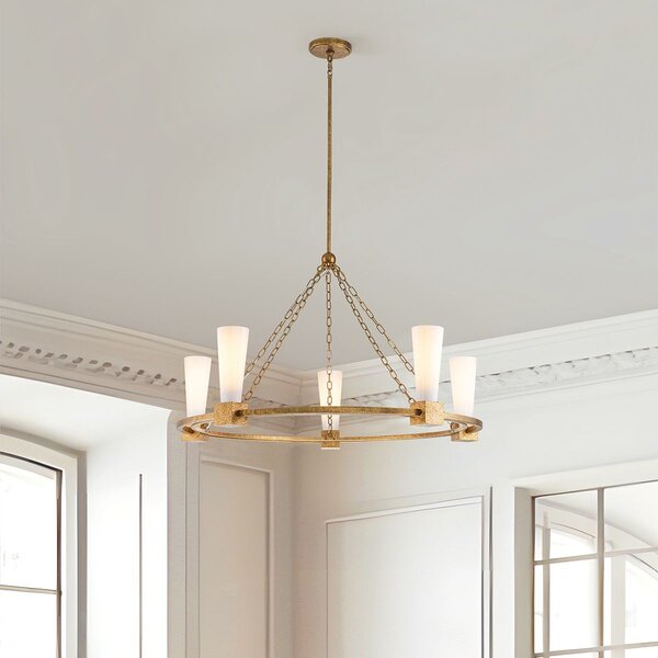 Elstead lighting klasszikus csillár kristy opál arany elskristy5-dg-opal