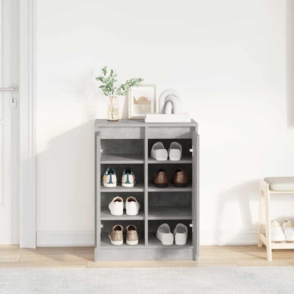 Betonszürke szerelt fa cipőszekrény 57x34x76 cm