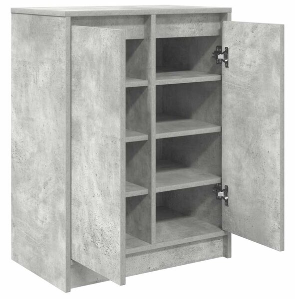 Betonszürke szerelt fa cipőszekrény 57x34x76 cm