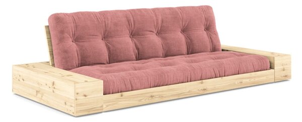 Rózsaszín kordbársony kinyitható kanapé 244 cm Base – Karup Design