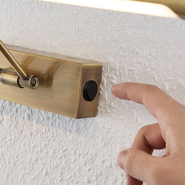 Lucande LED-es képvilágítás Dimitrij, sárgaréz, fém, 54cm, Bronz / antik sárgaréz, Nappali / Étkező, fém, Antik
