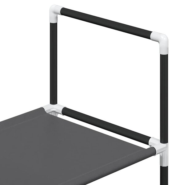 Fekete nem szőtt szövetből cipőállvány 4 szintes 44x28x77 cm