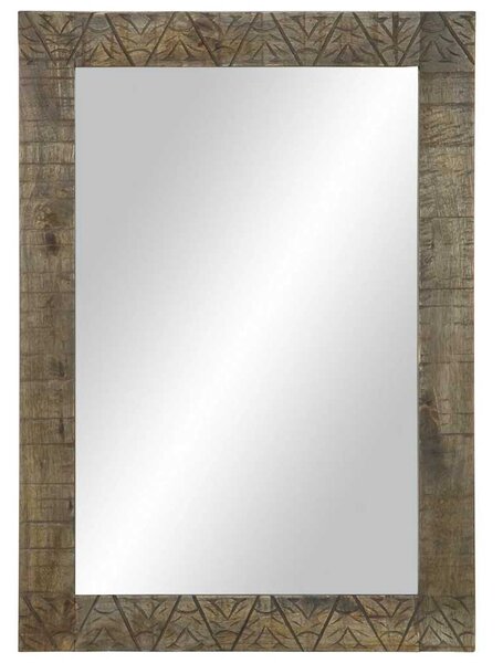 Fürdőszoba tükör 50x2,5x70 cm tömörfa mangó szürke