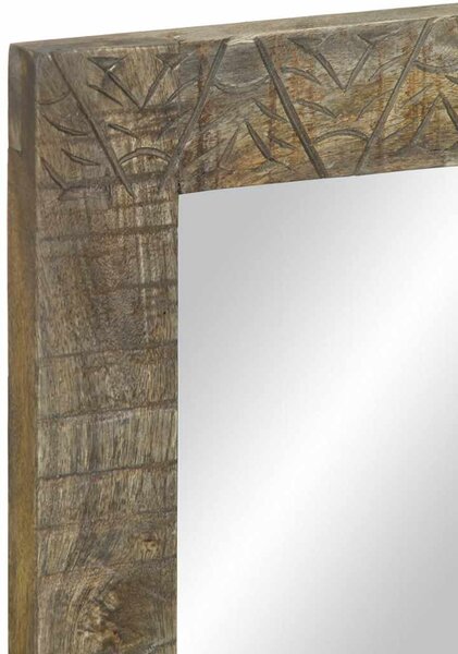 Fürdőszoba tükör 50x2,5x70 cm tömörfa mangó szürke