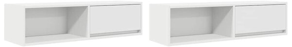 2 db fehér szerelt fa TV-szekrény 100x31x25,5 cm