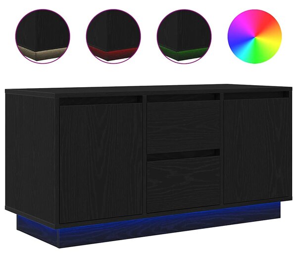 Fekete tölgy TV-szekrény LED-világítással 100x41x50 cm
