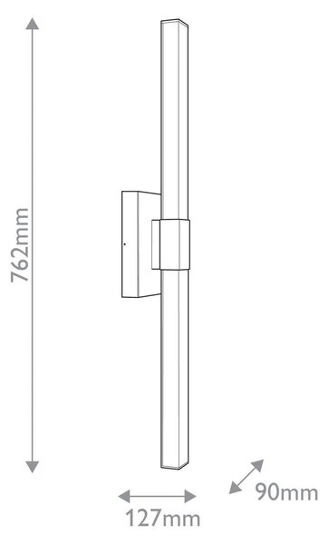Kichler modern kültéri fali lámpa nocar fekete elskl-nocar-l-bk IP44