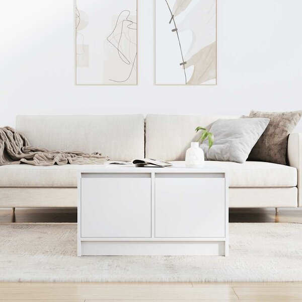 Fehér dohányzóasztal fiókokkal 70,5x70x40 cm