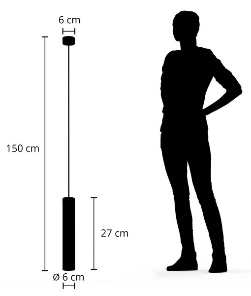 Arcchio Ejona függőlámpa, magasság 27 cm, fekete, alumínium, dimmelhető, Fekete, Folyosó, Alumínium, Modern