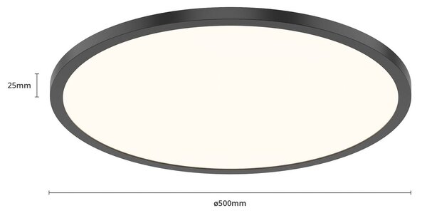 Brilliant LED mennyezeti lámpa Tuco CCT, szab., fekete Ø50cm, dimmelhető, Fekete, Nappali / Étkező, Műanyag, Modern
