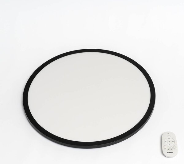 Brilliant LED mennyezeti lámpa Tuco CCT, szab., fekete Ø50cm, dimmelhető, Fekete, Nappali / Étkező, Műanyag, Modern