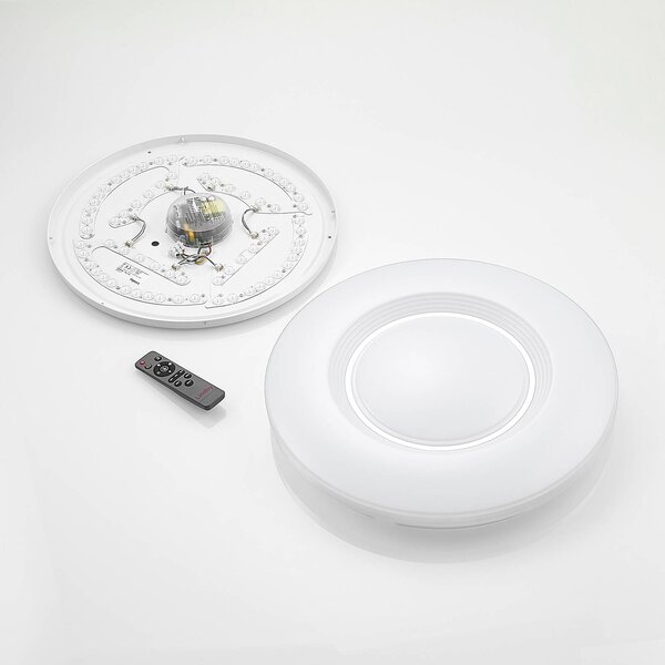 Lindby LED mennyezeti lámpa Robini, Ø 48 cm, CCT, dimmelhető, dimmelhető, Króm / ezüst, Nappali / Étkező, fém, Modern