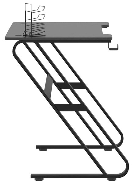 Fekete ZZ-lábú gamer asztal 90 x 60 x 75 cm