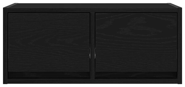 Fekete tölgy színű szerelt fa TV-szekrény 60x31x25,5 cm