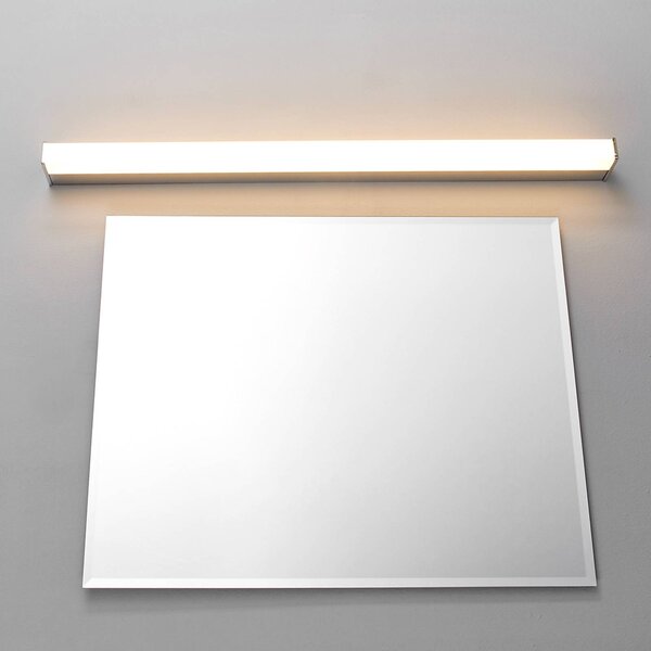 Lindby LED fali lámpa Philippa, szögletes, 89 cm, króm, IP44, Króm / ezüst, Fürdőszoba, fém, Modern
