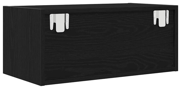 Fekete tölgy színű szerelt fa TV-szekrény 60x31x25,5 cm