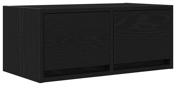 Fekete tölgy színű szerelt fa TV-szekrény 60x31x25,5 cm
