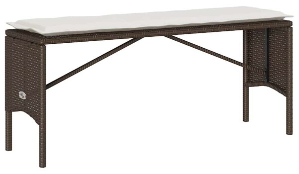 3 részes barna polyrattan kerti étkezőgarnitúra párnával