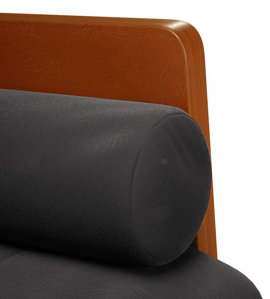 Fekete bársony loveseat kanapé párnákkal 110 cm