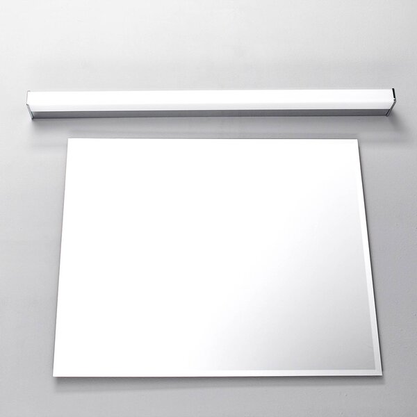 Lindby LED fali lámpa Philippa, szögletes, 89 cm, króm, IP44, Króm / ezüst, Fürdőszoba, fém, Modern