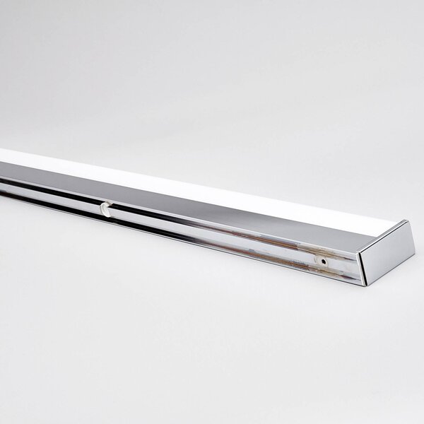 Lindby LED fali lámpa Philippa, szögletes, 89 cm, króm, IP44, Króm / ezüst, Fürdőszoba, fém, Modern